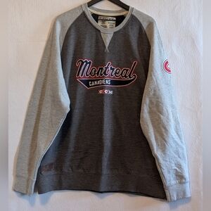 CCM Montreal Canadiens Men's Gray Sweatshirt Heavy Duty Top XXL Excel Used Cond